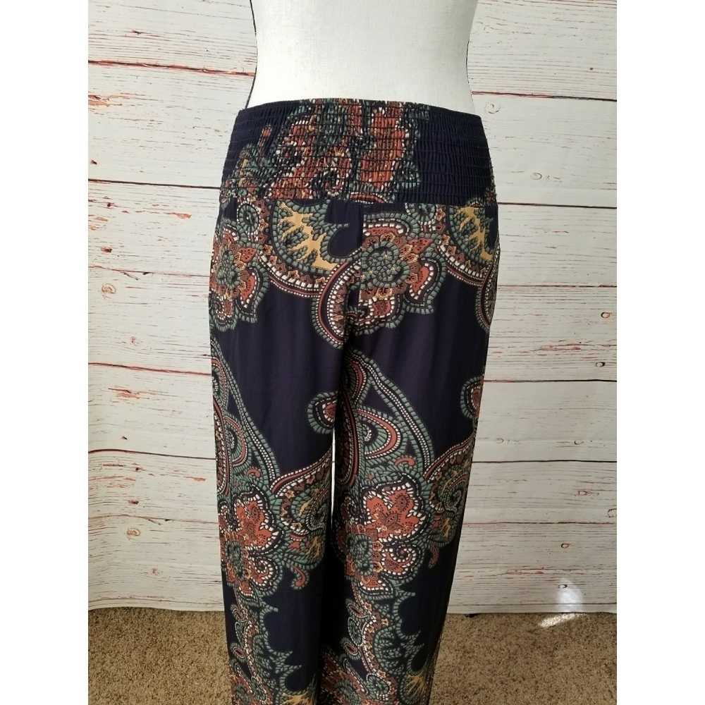 JOY HAN // high waist silky paisley wide leg pants - Picture 11 of 16